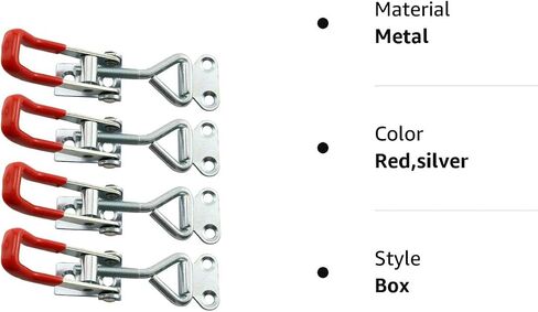 4PCS Latch Catch Cabinet Boxes Handle Toggle Lock Clamp Hasp Silver 4001 in Saudi Arabia