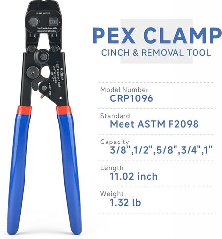 iCRIMP Ratchet PEX Cinch&Remove Tool for 3/8 to 1-inch Stainless Steel Clamps-work with ASTM F2098 and Non 2098 Single Ear Hose Clamps in Saudi Arabia