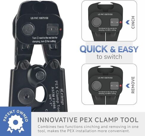 iCRIMP Ratchet PEX Cinch&Remove Tool for 3/8 to 1-inch Stainless Steel Clamps-work with ASTM F2098 and Non 2098 Single Ear Hose Clamps in Saudi Arabia