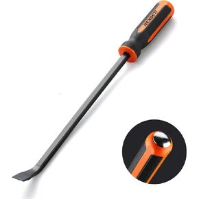 REXBETI Pry Bar Set, Heavy Duty Pry Bar 4-Piece Mechanic Hand Tools, Thicker Strike Cap Handle, Black Orange