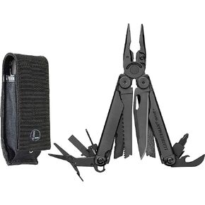 LEATHERMAN، أداة Wave Plus المتعددة مع قواطع أسلاك ممتازة قابلة للاستبدال، ومقص زنبركي وغمد أسود مولي، أسود in Kuwait