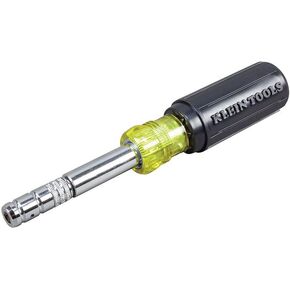 Klein Tools 32596 Multi-Bit Screwdriver /Nut Driver, Magnetic 8-in-1 HVAC Slide Drive Tool with Hex, Phillips, Schrader Bits, Nut Drivers