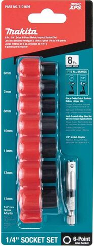 Makita E-01694 Impact XPS® 8 Pc. 1/4" Drive 6-Point Metric Impact Socket Set w/Standard Socket Adapter in Saudi Arabia