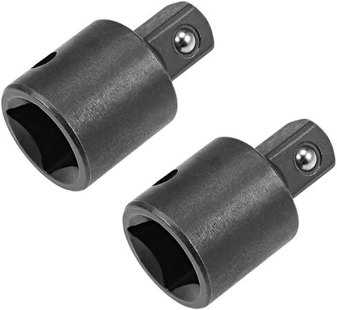 uxcell 2 Pcs 1/2 Inch Drive (F) x 3/8 Inch (M) Socket Reducer, Female to Male, Cr-V (Black) in Saudi Arabia