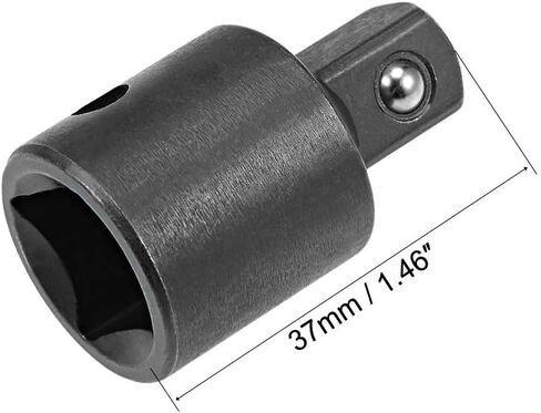 uxcell 2 Pcs 1/2 Inch Drive (F) x 3/8 Inch (M) Socket Reducer, Female to Male, Cr-V (Black) in Saudi Arabia