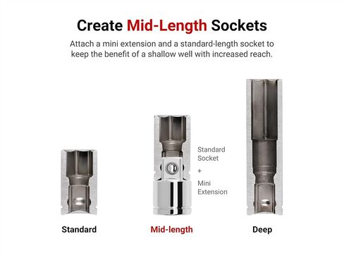 TEKTON 3/8 Inch Drive Extension Set, 2-Piece (18, 24 in.) | SHA91012 in Saudi Arabia