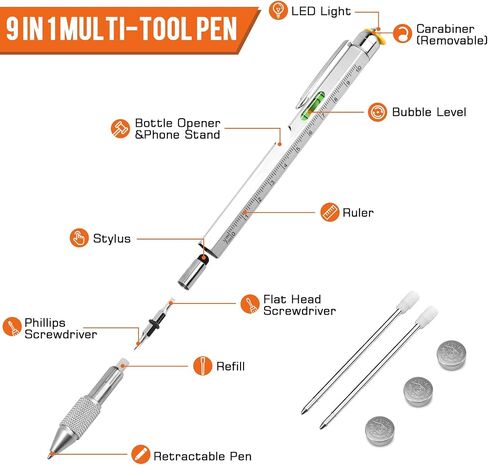 SAPGIF Stocking Stuffers for Men Dad Husband Him Adult 9 in 1 Multitool Pen in Saudi Arabia