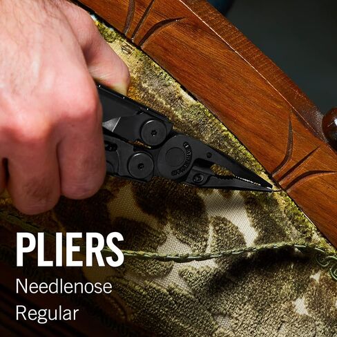 LEATHERMAN، أداة Wave Plus المتعددة مع قواطع أسلاك ممتازة قابلة للاستبدال، ومقص زنبركي وغمد أسود مولي، أسود in Kuwait
