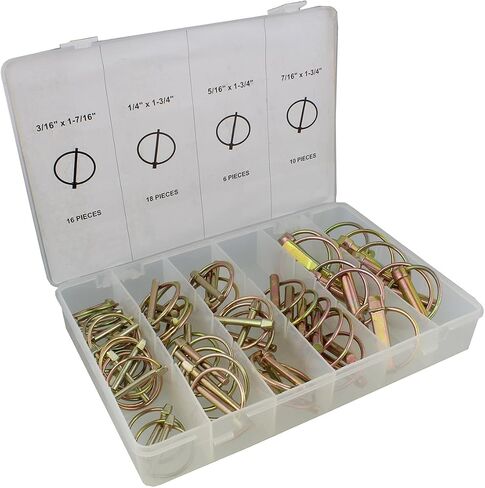 ABN Spring-Loaded Lynch Pin 50-Piece Assortment Kit – L Pin Fastener Set – Boat, Bike, Tractor L-Pins Trailer Hitch Lock in Saudi Arabia