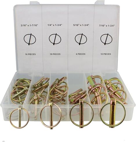 ABN Spring-Loaded Lynch Pin 50-Piece Assortment Kit – L Pin Fastener Set – Boat, Bike, Tractor L-Pins Trailer Hitch Lock in Saudi Arabia