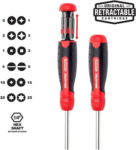 Megapro Marketing USA NC 211R2C36RD مفك براغي بسقاطة، أحمر in Kuwait