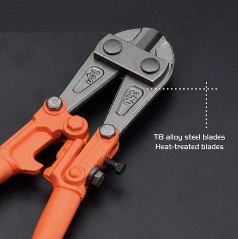 أداة قطع مسامير من إدوارد تولز مقاس 14 بوصة - شفرة فولاذية T8 مزورة شديدة التحمل تقطع الأسلاك الفولاذية، وسياج ربط السلسلة، وقضبان معدنية، ومسامير، وأقفال، وأقفال صغيرة - مقبض مطاطي مريح للقواطع in Kuwait
