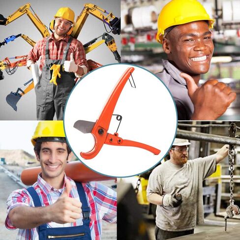 قاطع الأنابيب والأنابيب من نوع Zantle لقطع OD. خراطيم وأنابيب سباكة بلاستيكية من PEX وPVC وPPR تصل إلى 1-5/8 بوصة، مثالية للعمل المنزلي والسباكين (برتقالي) in Kuwait
