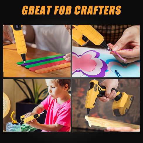 مسدس غراء ساخن لاسلكي لبطارية ليثيوم ديوالت 20 فولت ماكس (البطارية غير متضمنة) للفنون والحرف اليدوية والديكور مع 30 قطعة من أعواد الغراء مقاس 0.27 بوصة in Kuwait