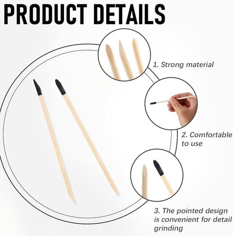 اعواد صنفرة من 100 قطعة من اعواد الثقاب واغصان الصنفرة الدقيقة للنماذج البلاستيكية والهوايات الخشبية، 280 حبيبة، 5.4 × 0.2 انش in Kuwait