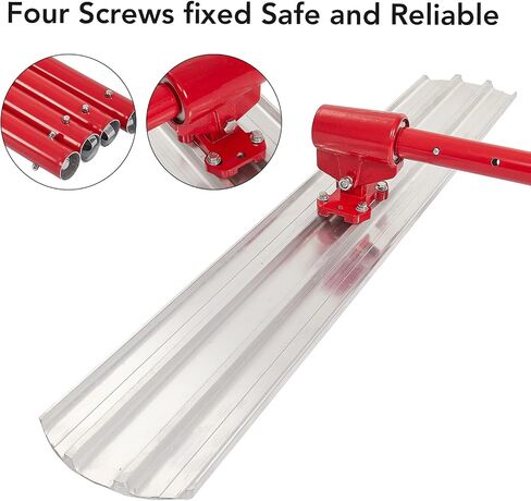Bull Float Magnesium Concrete Float, 48 x 8" Round End Concrete Float Tool Cement Tool, Concrete Kit Bull Float with 4 Float Handle Bracket Concrete Tools Finishing（RED） in Saudi Arabia