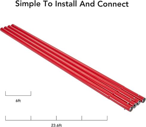 Bull Float Magnesium Concrete Float, 48 x 8" Round End Concrete Float Tool Cement Tool, Concrete Kit Bull Float with 4 Float Handle Bracket Concrete Tools Finishing（RED） in Saudi Arabia