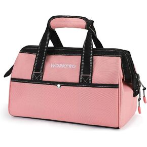 WORKPRO 13-inch Tool Bag, Wide Mouth Tool Tote Bag with Inside Pockets for Tool Storage
