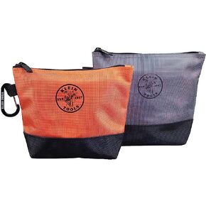 Klein Tools 55470 Utility Bag, Stand-Up Zipper Tool Bags, Tough 1680d Ballistic Weave, Reinforced Bottoms, Orange/Black, Gray/Black, 2-Pack in Kuwait