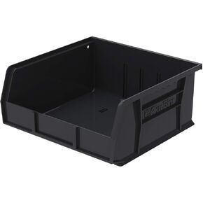 Akro-Mils 30235 AkroBins Plastic Hanging Stackable Storage Organizer Bin, 11-Inch x 11-Inch x 5-Inch, Black, 6-Pack