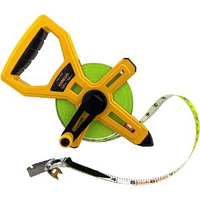Komelon 6611IM Feet/Inches and Metric Fiber Tape Reel with Double Nylon Coated Fiberglass Blade, 100-Feet-30M by 1/2-Inch & Johnson Level & Tool 595 Structo-Cast Line Level, 3", 1 Level Kit in Saudi Arabia