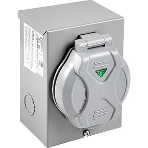 صندوق مدخل طاقة مولد IHAYNER 50 أمبير، NEMA SS2-50P، صندوق مدخل سلك مولد 50 أمبير، صندوق مدخل طاقة NEMA 14-50P لسلك مولد 3 شقوق، مقاوم للطقس، 125/250 فولت، 12500 وات، مدرج في قائمة ETL in Kuwait