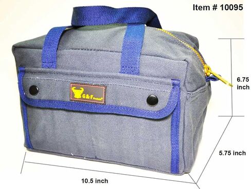 حقيبة أدوات شديدة التحمل للميكانيكا ذات الطراز الحكومي من G & F مع سحاب نحاسي وجيوب جانبية، وحقيبة أدوات للسيارات، والحفر، والحديقة، والكهربائي. أخضر زيتوني، 11 بوصة × 7 بوصة × 6 بوصة in Kuwait