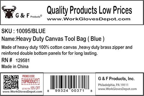 حقيبة أدوات شديدة التحمل للميكانيكا ذات الطراز الحكومي من G & F مع سحاب نحاسي وجيوب جانبية، وحقيبة أدوات للسيارات، والحفر، والحديقة، والكهربائي. أخضر زيتوني، 11 بوصة × 7 بوصة × 6 بوصة in Kuwait