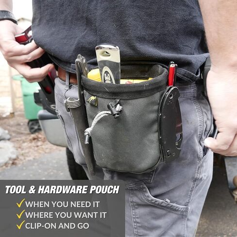 Joey Pouch | Clip-On Tool Belt Bag for Tools, Screws, and Nails - Great for an Electrician, HVAC Tech, Plumber, Carpenter, Contractor, Handy Man, and Any Tradesperson Who Wears a Small Utility Pouch in Kuwait