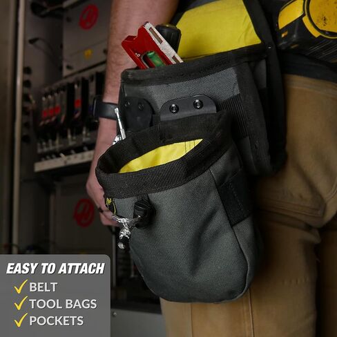 Joey Pouch | Clip-On Tool Belt Bag for Tools, Screws, and Nails - Great for an Electrician, HVAC Tech, Plumber, Carpenter, Contractor, Handy Man, and Any Tradesperson Who Wears a Small Utility Pouch in Kuwait