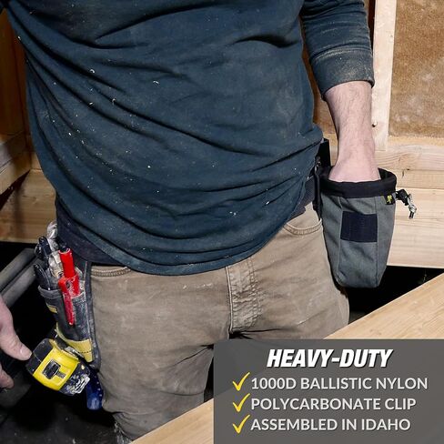 Joey Pouch | Clip-On Tool Belt Bag for Tools, Screws, and Nails - Great for an Electrician, HVAC Tech, Plumber, Carpenter, Contractor, Handy Man, and Any Tradesperson Who Wears a Small Utility Pouch in Kuwait