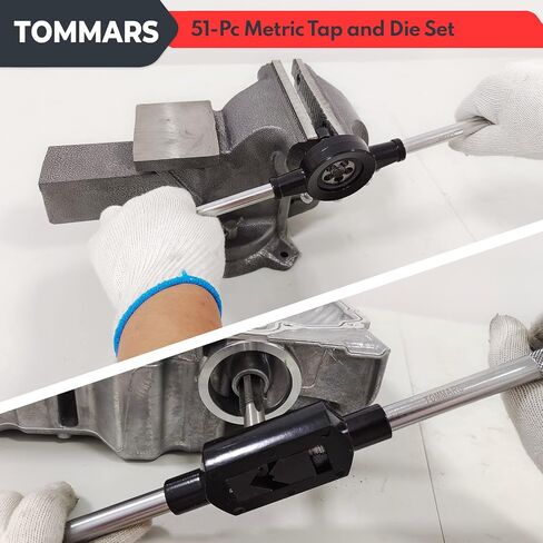 TOMMARS 51-Pc 1/4-20 to 1-14 Jumbo Tap and Die Set SAE Round Threading Dies for Threading and Rethreading Internal and External Threads in Saudi Arabia