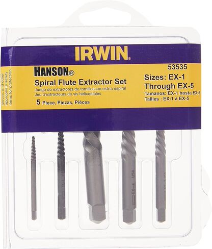 IRWIN Screw Extractor for Spiral Screws, 5-Piece (53535) in Saudi Arabia