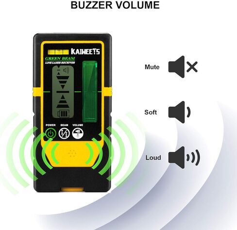 جهاز استقبال على الوجهين للكشف عن الليزر من كايوييتس LR100G، نطاق عمل يصل إلى 196 قدمًا، صفارة قابلة للتعديل، مع مشبك قضيب (فقط لـ كايويتس KT360A) in Kuwait