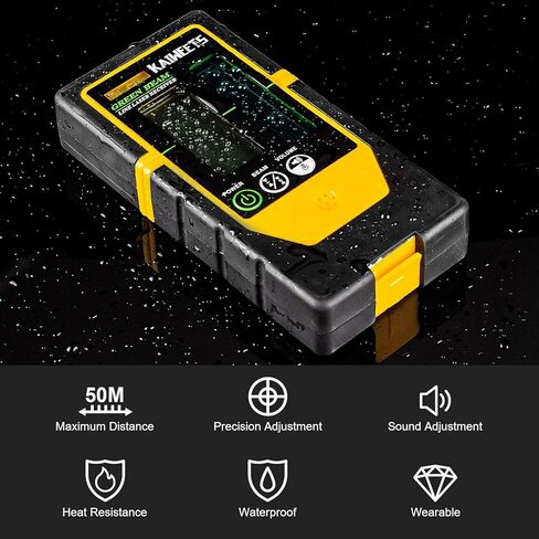 جهاز استقبال على الوجهين للكشف عن الليزر من كايوييتس LR100G، نطاق عمل يصل إلى 196 قدمًا، صفارة قابلة للتعديل، مع مشبك قضيب (فقط لـ كايويتس KT360A) in Kuwait