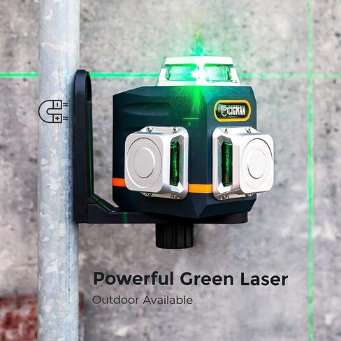 CIGMAN CM-605 Laser Level Self Leveling Green Cross Laser Line for Picture Hanging and Decoration, 360 Horizontal and 180 Vertical Lines with Rechargeable Battery and Magnetic L-Shaped Bracket in Saudi Arabia