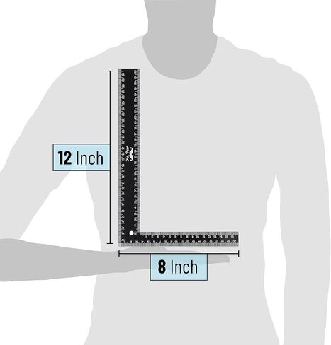Mr. Pen- Carpenter Square, Framing Square, 8 inch x 12 inch, L Square Ruler, Framing Ruler, Carpenters Square, L Ruler, Right Angle Ruler, Framing Tools, L Shape Ruler, Metal Square, Steel Square in Saudi Arabia