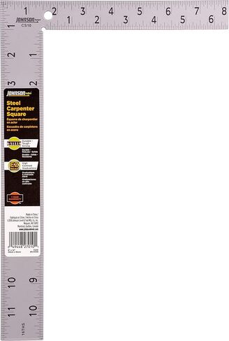 جونسون مربع نجار ستيل احترافي سهل القراءة CS10 من ليفل اند تول، 8 انش × 12 انش، فضي، 1 مربع in Kuwait