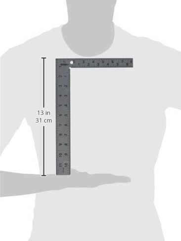 جونسون مربع نجار ستيل احترافي سهل القراءة CS10 من ليفل اند تول، 8 انش × 12 انش، فضي، 1 مربع in Kuwait