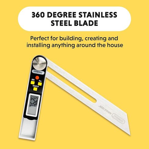 أدوات عامة - مقياس T-Bevel ومنقلة #828 - مكتشف زاوية رقمي مع شاشة LCD كاملة وشفرة من الفولاذ المقاوم للصدأ مقاس 8 بوصات in Kuwait