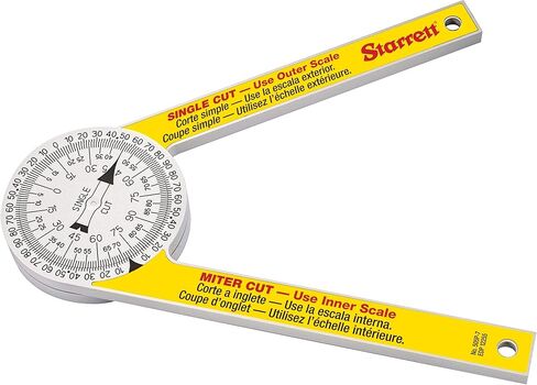 Starrett Plastic Miter Protractor Angle Finder with Two Laser Engraved Scales - Ideal for Carpenters, Plumbers and DIY Home Improvement -7" Length - 505P-7 in Saudi Arabia