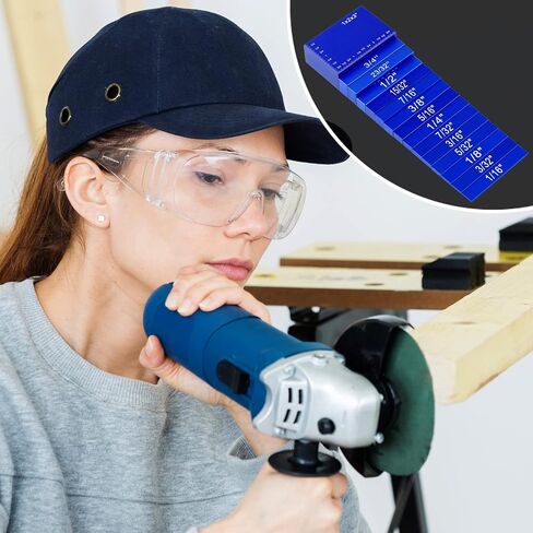 Setup Blocks Height Gauge Set, 15 Pieces Precision Saw Kit Drill Press Table Router Setup Blocks Woodworking Tool Setup Bars Accessories Aluminum Square Laser Engraved Size Markings(Blue) in Saudi Arabia