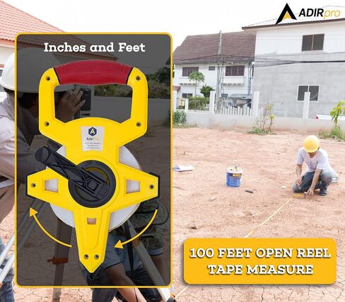 AdirPro Fiberglass 100' Appraiser’s Measuring Tape Tape Rule with Extra Large Metal End Hook for Precise Measurements, Perfect for Appraisers, Surveyors, Landscapers in Saudi Arabia