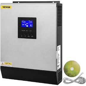 VEVOR عاكس شمسي هجين، 3KVA 2400W، عاكس موجة جيبية نقية خارج الشبكة، 24VDC إلى 110VAC عاكس متعدد الوظائف مع وحدة تحكم شحن بالطاقة الشمسية 50A PWM مدمجة، يدعم المرافق/المولد/الطاقة الشمسية in Kuwait