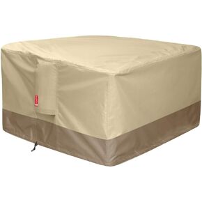 SheeChung Fire Pit Cover Square 28" L x 28" W x 25" H Waterproof 600D Heavy Duty Patio Fire Pit Table Cover Fits 24-28 Inch Firepit Bowl Outdoor Cover Beige in Kuwait