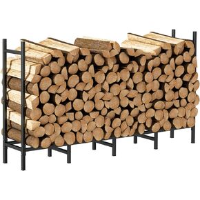 4ft Outdoor Indoor Firewood Rack Holder for Fireplace Wood Storage, Adjustable Stacker Stand, Heavy Duty Fire Logs Stand Stacker Holder for Fireplace Metal Lumber Storage Carrier Organizer