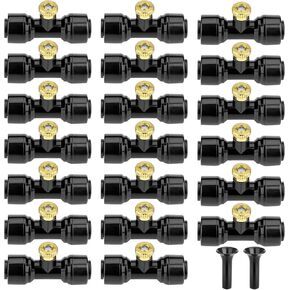 20 Pack Brass Mister Nozzles with 20 Pack Misting Nozzle Tees with 2 Pack End Plugs for Outdoor Cooling System Patio Misting System