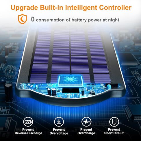 شاحن وصيانة البطاريات الشمسية المحمولة SUNAPEX 5W 12V - لوحة شمسية مدمجة - جهاز تحكم ذكي بالشحن in Kuwait
