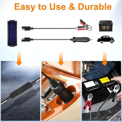 شاحن وصيانة البطاريات الشمسية المحمولة SUNAPEX 5W 12V - لوحة شمسية مدمجة - جهاز تحكم ذكي بالشحن in Kuwait