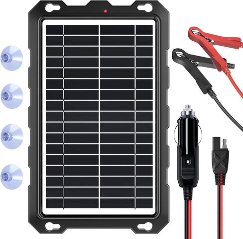 شاحن وصيانة البطاريات الشمسية المحمولة SUNAPEX 5W 12V - لوحة شمسية مدمجة - جهاز تحكم ذكي بالشحن in Kuwait